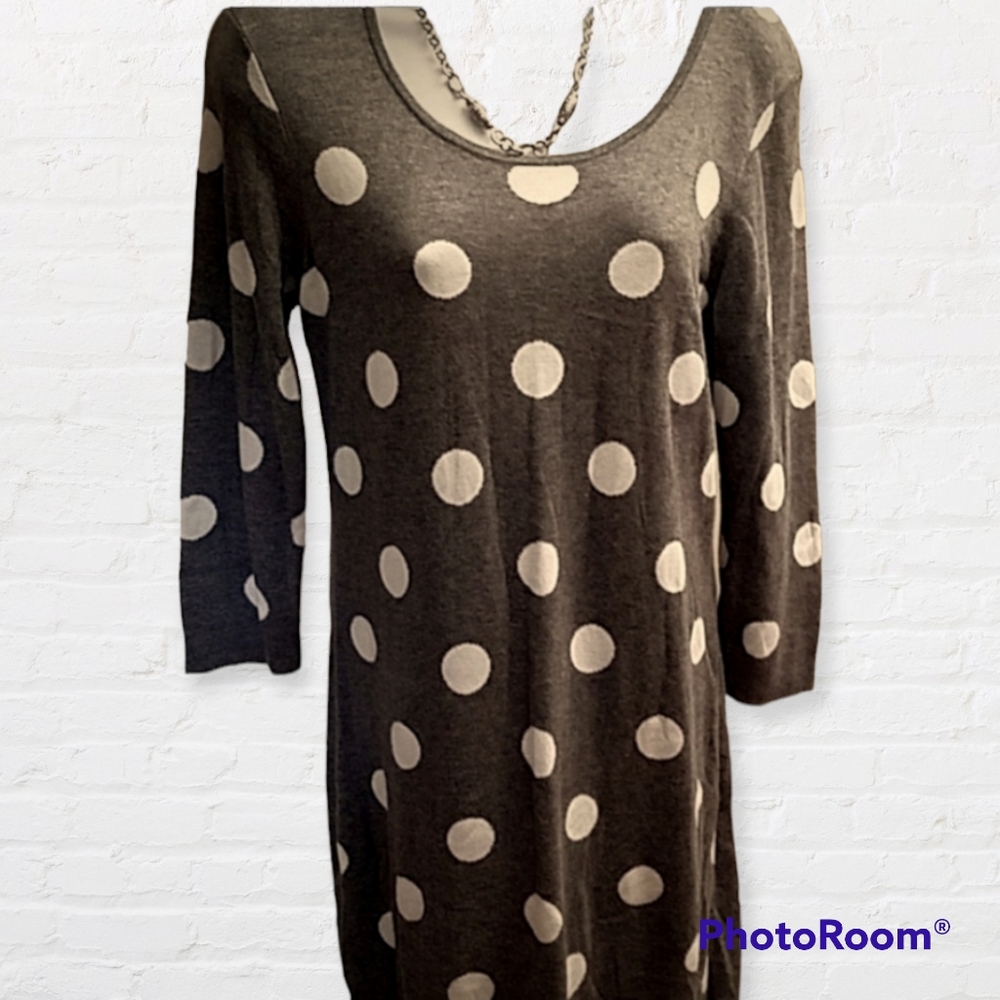 Banana Republic gray and white polka dot sweater dress size small ❤ NWT